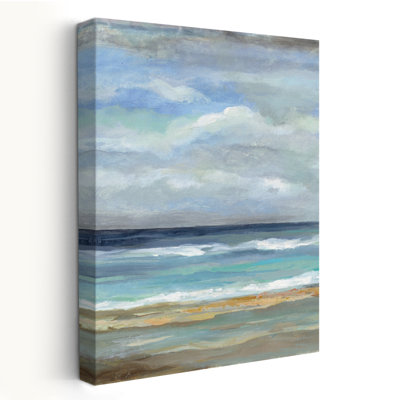 Seashore VII - plage abstraite beige bleu