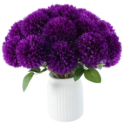12 Pcs Artificial Chrysanthemums Flowers Ball Flower