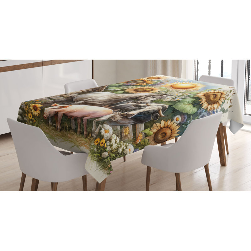 Suniyah Rectangle No Pattern Microfiber Tablecloth, 90" Rectangle