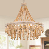 Jorden 6 - Light Solid Wood Dimmable Tiered Chandelier