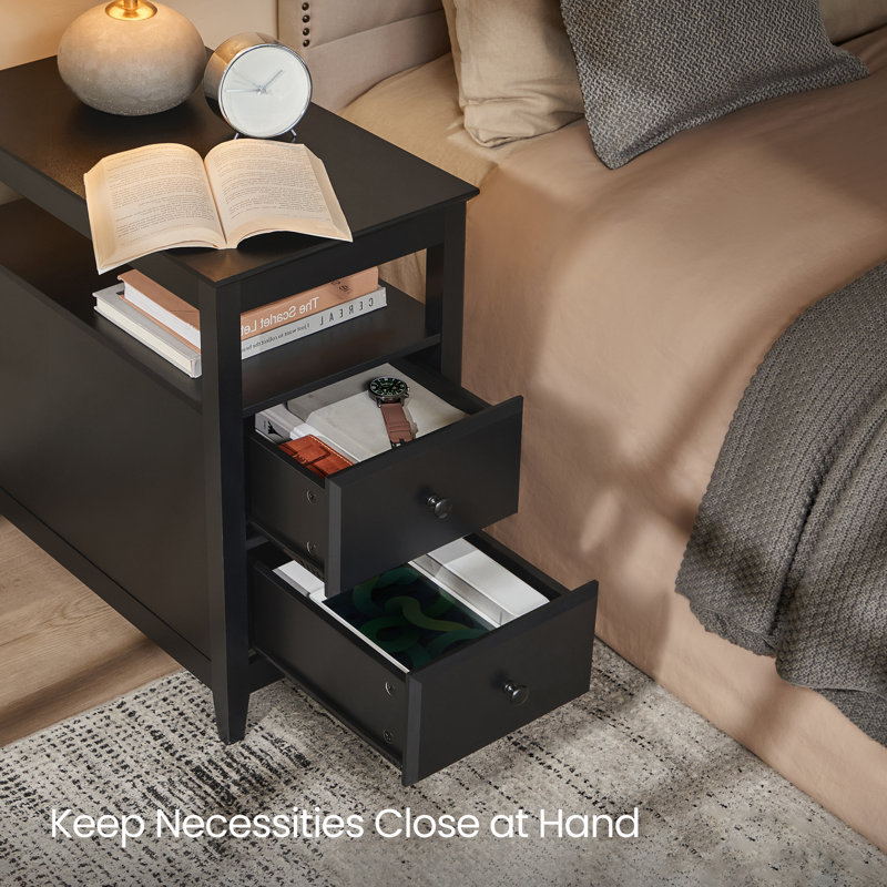 Andru 2 - Drawer End Table, Black
