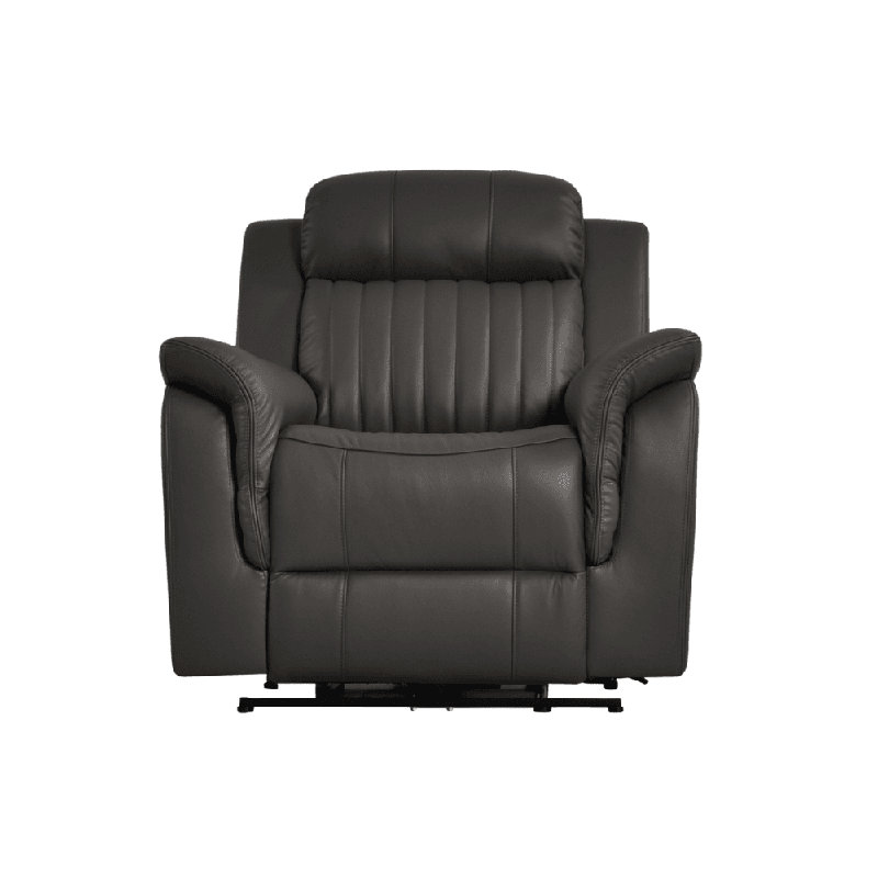 Cenaida Genuine Leather Electric Power Recliner Armchair, Grey