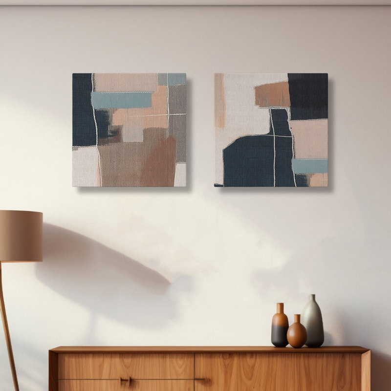 Élégantes toiles décoratives (2 pièces) de 15,8 po x 15,8 po chacune | 100% toile avec cadre 100% bois | Parfait pour la décoration de salon ou de chambre à coucher, art accrocheur pour les espaces modernes