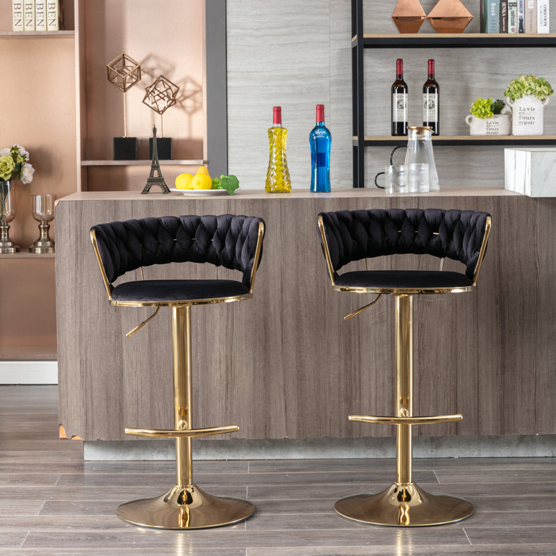 Tabourets de bar réglables et pivotants en velours pour les cuisines modernes