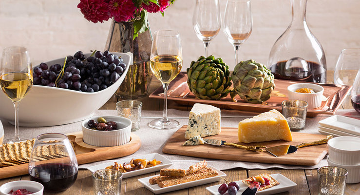 Wine and cheese spread