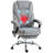 Massage Office Chair With 6 Vibration Points, Heated Reclining Computer Chair, Swivel Desk Chair With Adjustable Height And Footrest, Gray