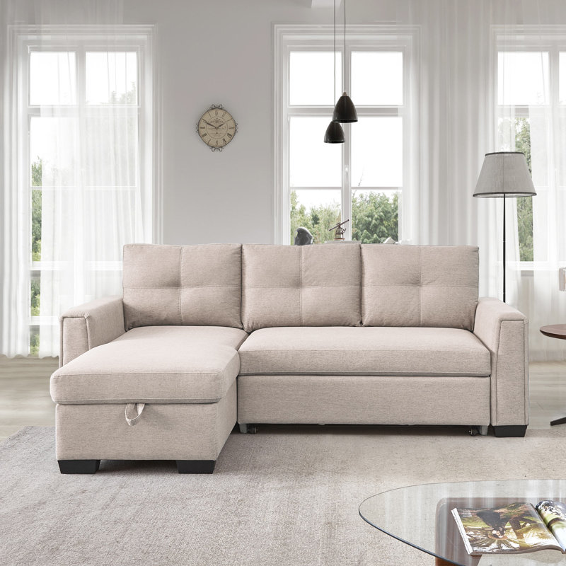 Moomal Upholstered 91.7'' Sofa, Polyester Blend Beige