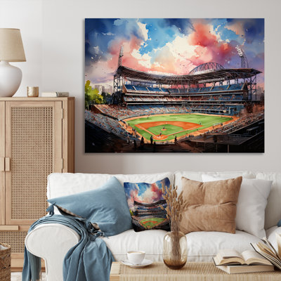 «Abstract Baseball Stadium III», art mural sur toile