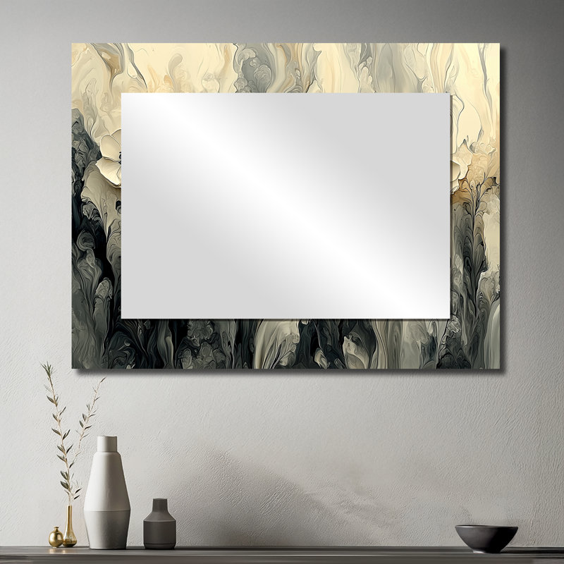 Fleurs abstraites dans le vent II - Art mural miroir décoratif moderne - imprimé sur métal, 30 po x 40 po