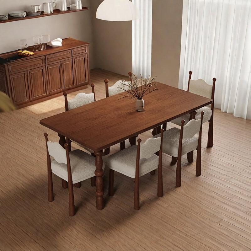 Ensemble de table de salle à manger vintage en bois massif haut de gamme, H 29,52 po x L 55,11 po x l 31,49 po