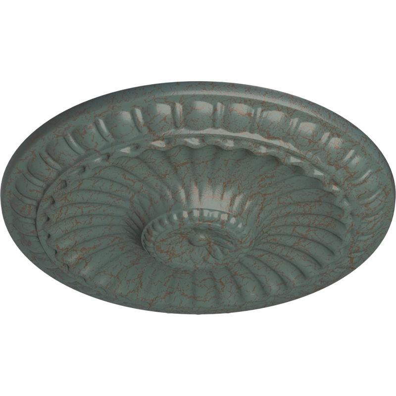 Endurathane Andrea Ceiling Medallion, 12"OD x 8"ID x 1/2"P (Fits Canopies up to 8"), Hand-Painted Copper Green Patina Finish
