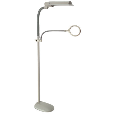 OttLite 18w EasyView Standing Floor Lamp with Optical Grade 3X Magnifier Attachment Arm & Flexible N