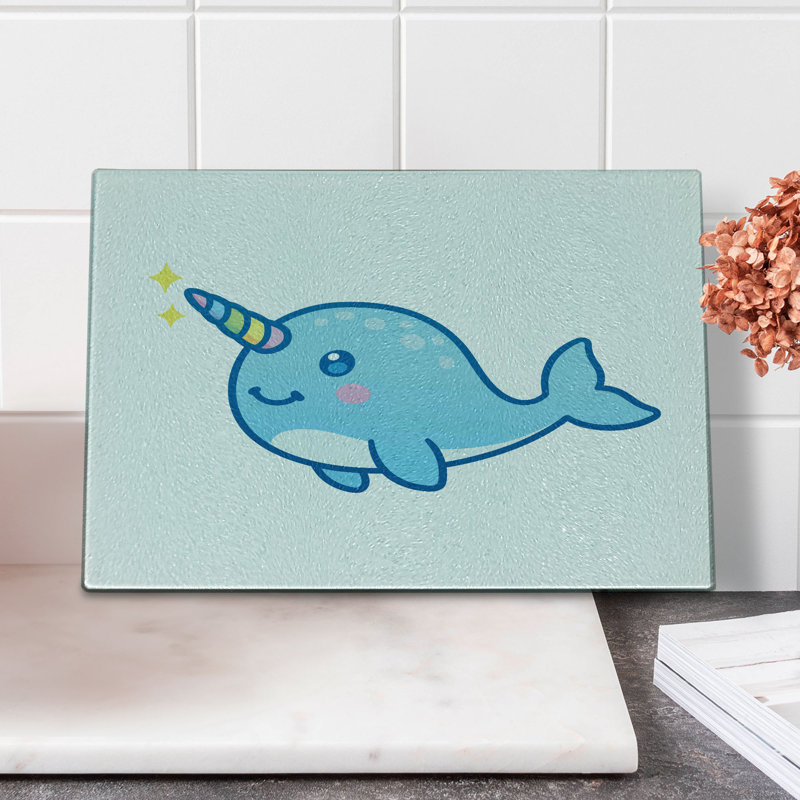 Multicolore Ambesonne Narwhal planche à découper en verre trempé licorne de la mer