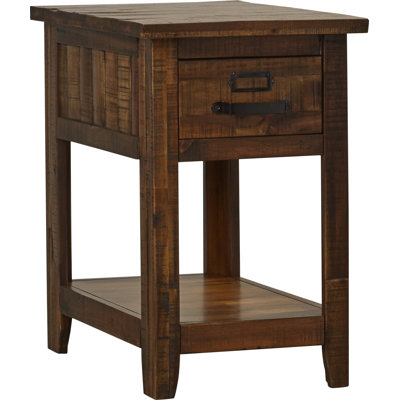 Crawford Solid Wood End Table with Storage