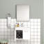 Meuble-lavabo 24 po avec lavabo et miroir, meuble-lavabo mural avec portes doubles, cadre en aluminium, charnières à fermeture douce, longues poignées en métal, lavabo en céramique-126528845