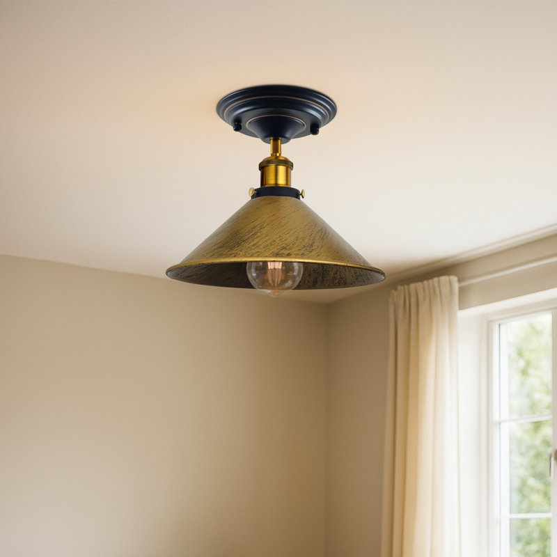 Semi Flush Mount, Brushed Brass