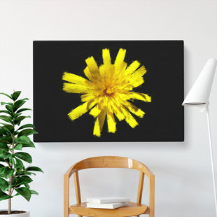 Melting Bloom Hand Embellished Framed Floral Canvas Art Yellow