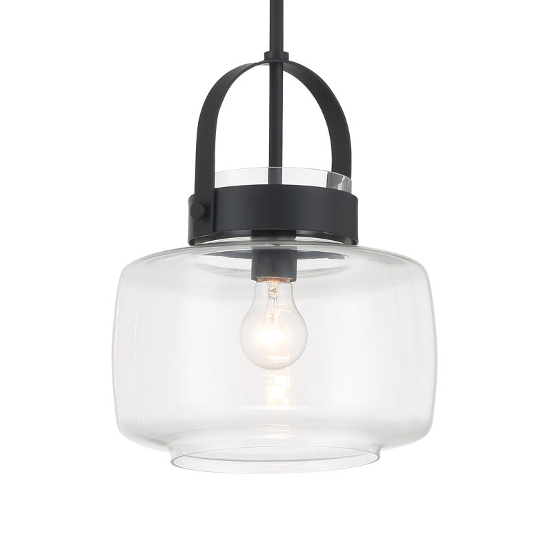1 luminaire suspendu, Noir mat foncé