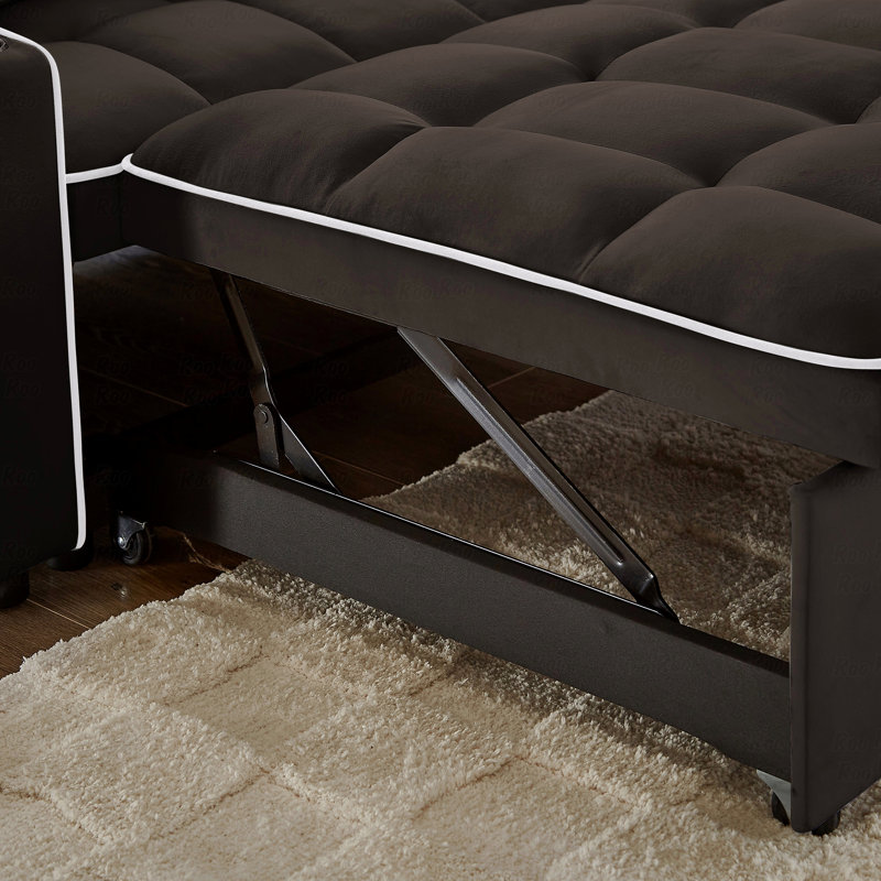 Canapé-lit en velours: fauteuil inclinable coulissant, siège double, poches latérales, port USB, support pour téléphone pivotant, cendrier, dossier réglable