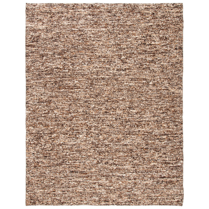 Highlands Handwoven Wool/Cotton Area Rug in Brown, Rectangle 3' x 5'