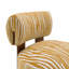 Chaise d'appoint de style contemporain avec dossier cylindrique en mousse à haute densité et tissu zébré revêtu de tissu d'ameublement jaune-171673703
