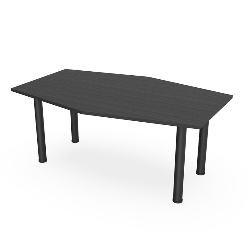 Table hexagonale avec pieds Nyemia, Nuit asiatique, Noir mat, L 72 po x l 48 po