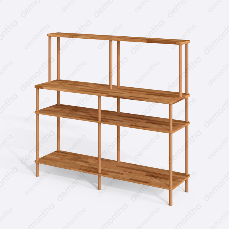  Console basse 63,0 po Grava - longue table basse en bois avec rangement