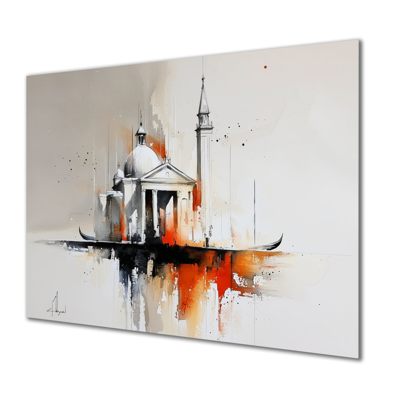 «Watercolor Venice's Architecture I - Venice», impression sur métal industrielle, H 34 po x l 44 po