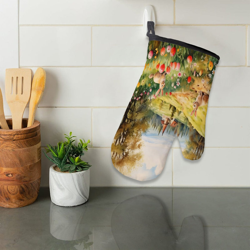Bunny Pastures Oven Mitt Cotton Twill
