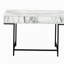 Bureau d'ordinateur, bureau personnel, ordinateur portable, tiroirs de rangement, bureau de 48 po, stratifié aspect marbre blanc, métal noir, contemporain, moderne-830984522