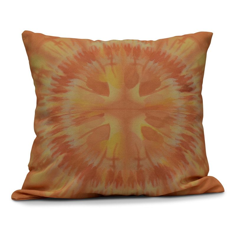 Housse et insert de coussin d'extérieur carré Shibori Burst, H 18 po x l 18 po, Jaune