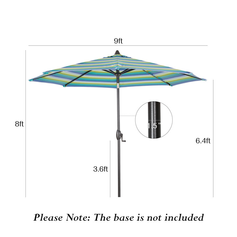  Parasol de marché 9 pi / 11 pi Sunbrella, 9 pi, Bord de mer de Séville