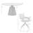 Catrease 5 Piece Modern Pedestal Dining Set with Stone Top and Upholstered Swivel Chairs-1926041854