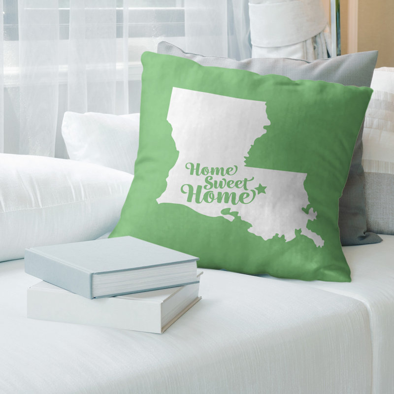 Coussin décoratif home, Baton Rouge, 14 po x 14 po, Vert