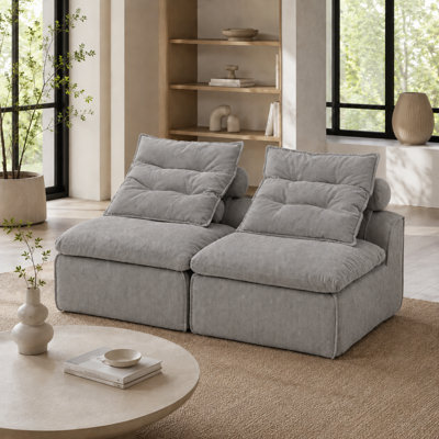 Ensemble de canapé modulaire 2 pièces sans accoudoirs pour salon de chambre à coucher