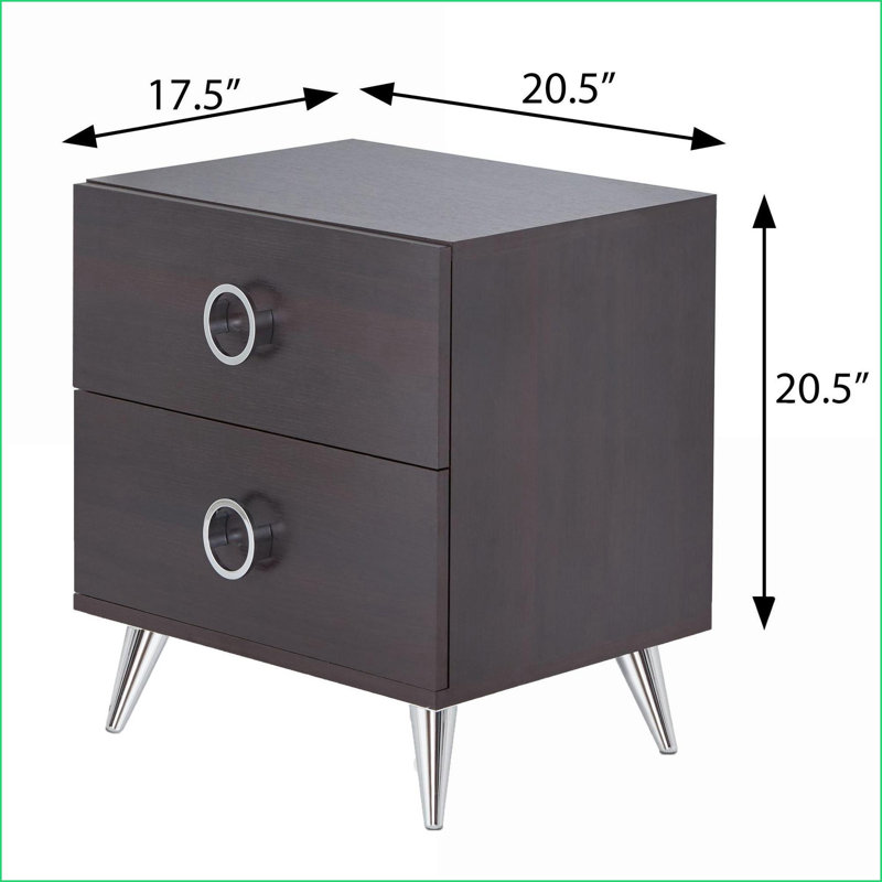 Table basse compacte 2 tiroirs Espresso