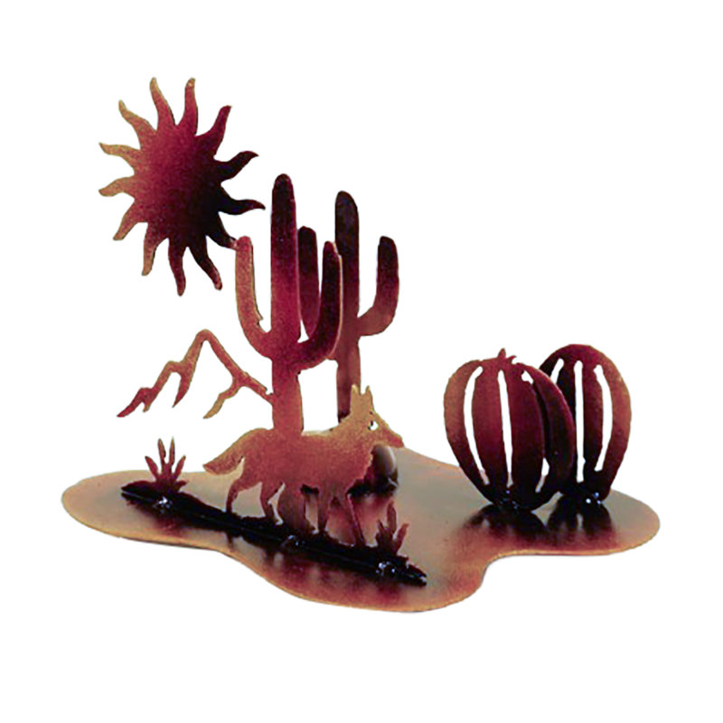 SCULPTURE EN ACY-COYOTE ET TABLE DE SOLEIL