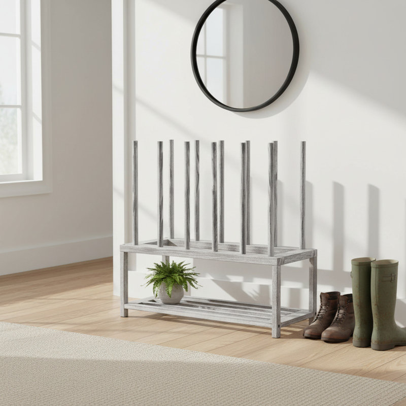 8 Pair Solid Wood Boot Storage