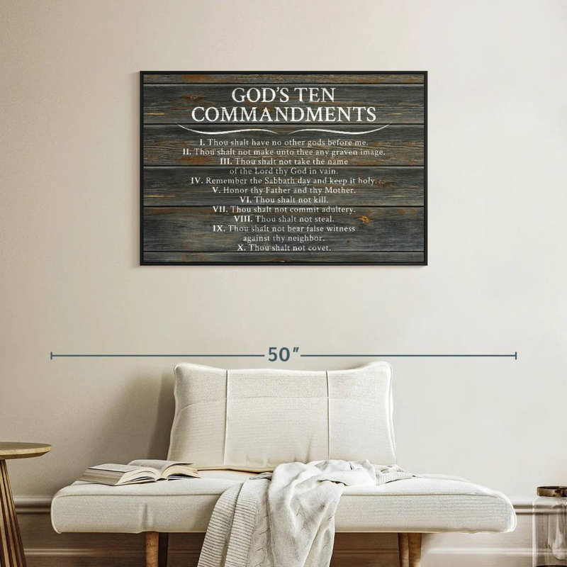 Adella Ten Commandments, 25" H x 37" W