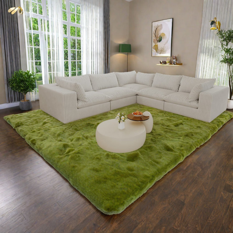 Compression Sofas 118.2 Inch Corduroy Modular Cloud Couch for Modern Home