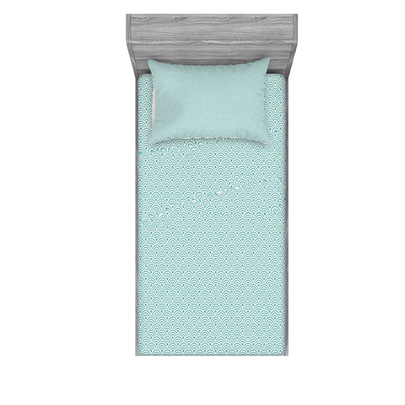Microfiber Geometric Sheet Set, Twin Sheet Set with Fitted Sheet
