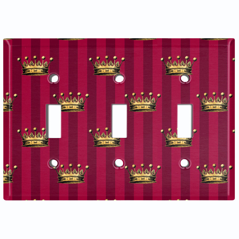 Plaque murale d'interrupteur à bascule Damask King Crown