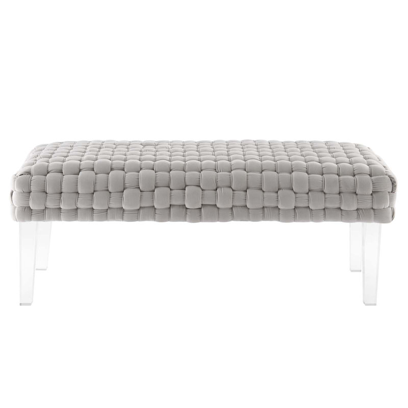 Repose-pieds en velours performance Prologue par Modway, Gris clair