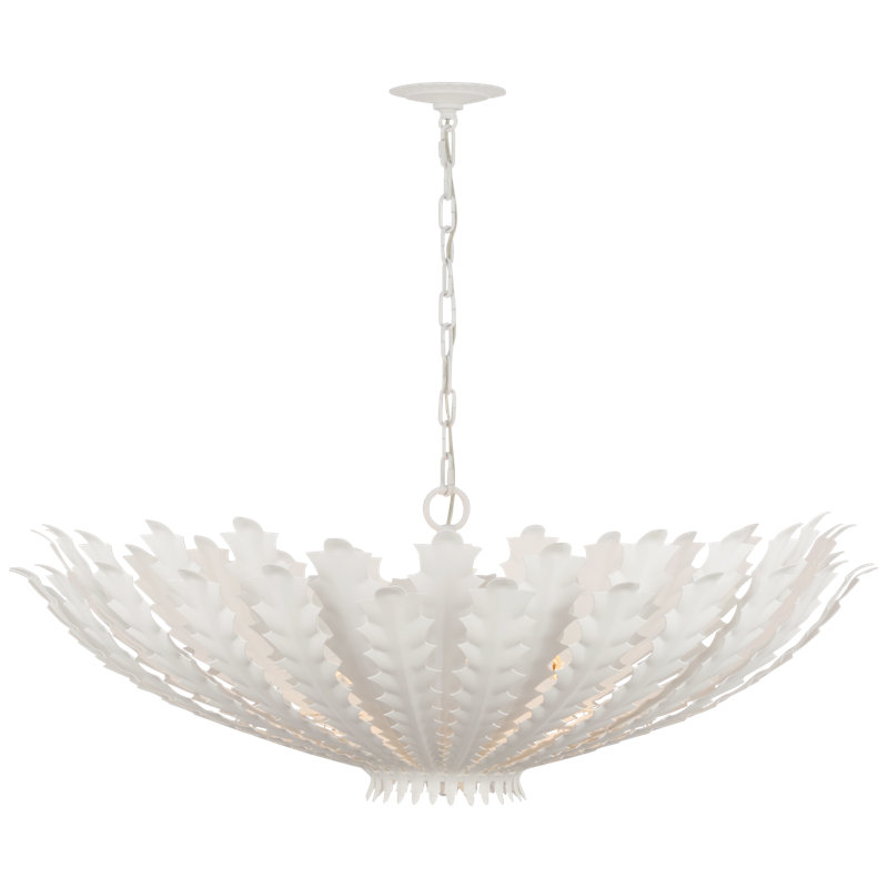 Hampton 6 - Light Chandelier, Plaster White, 14" H x 36" W x 36" D