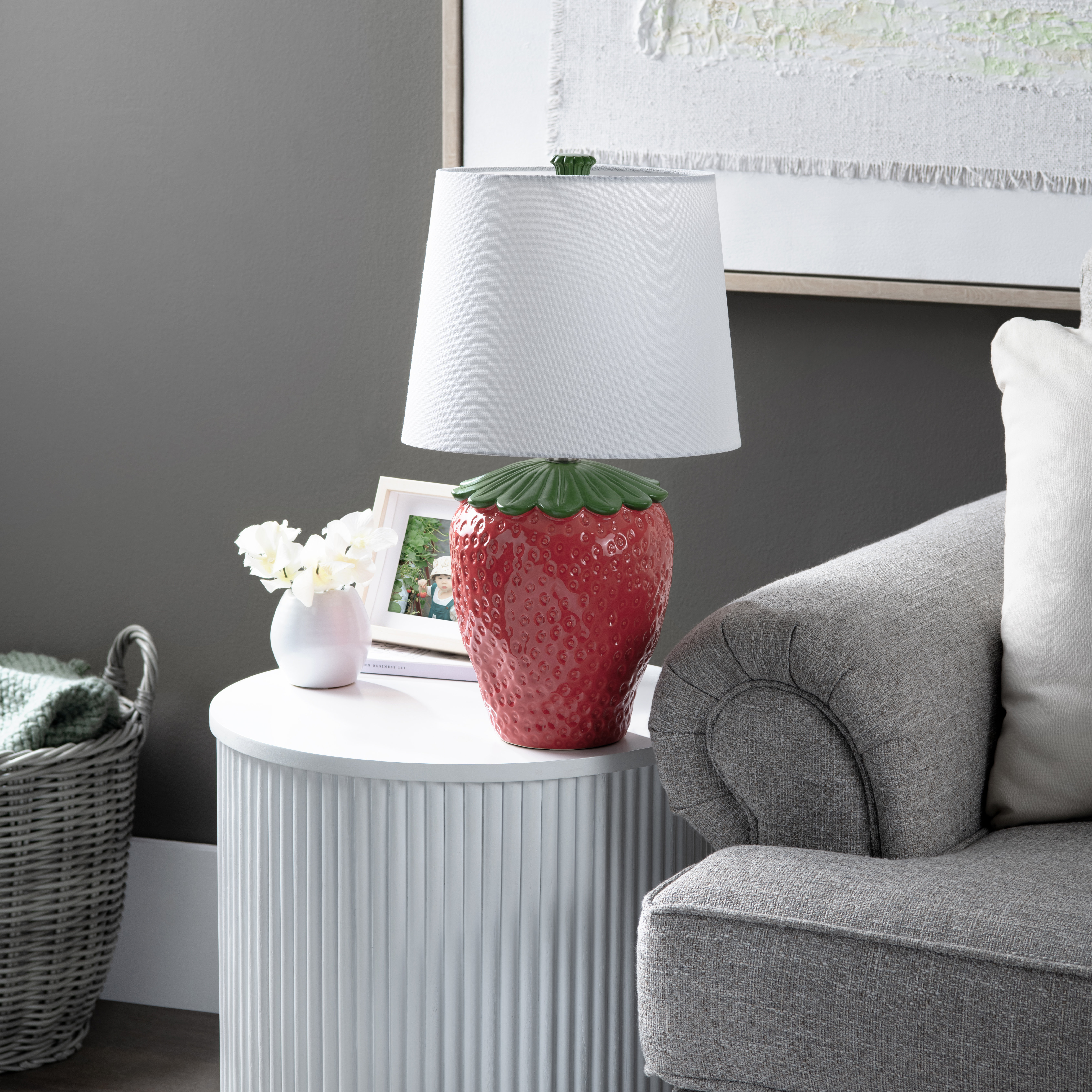 August Grove® 19.75"H Strawberry Table Lamp With Shade & Reviews | Wayfair