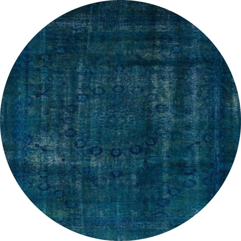 Tapis décoratif multicolore à motif abstrait, Rond 7 pi