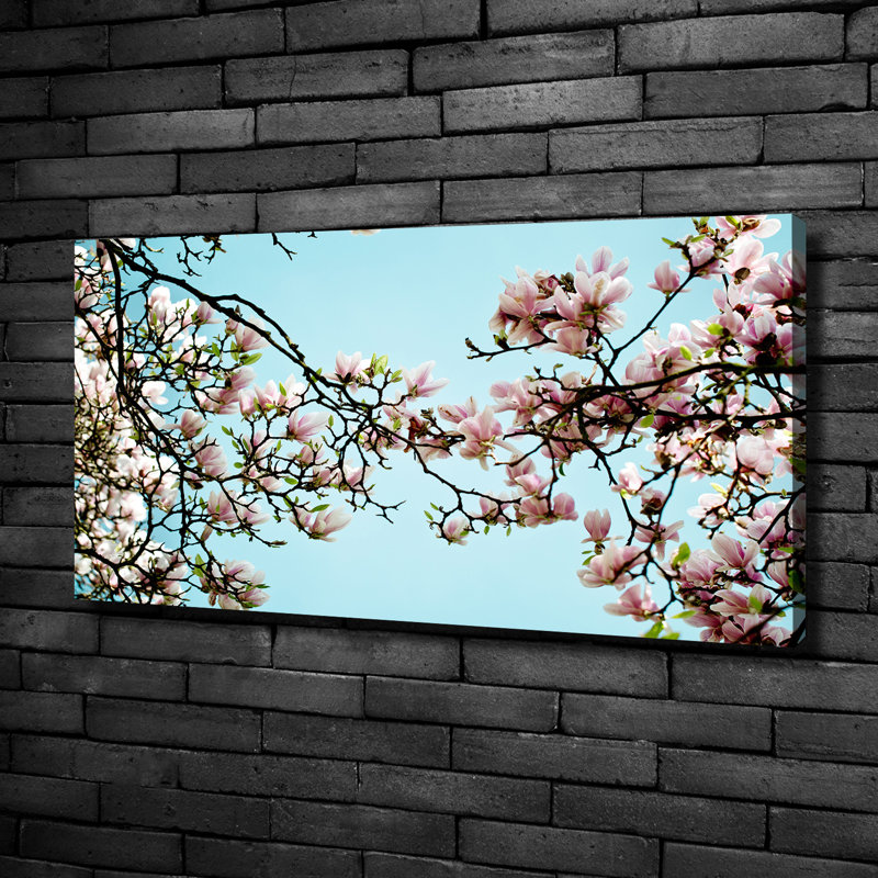 Magnolia Flowers - No Frame Print on Canvas, 50cm H X 100cm W