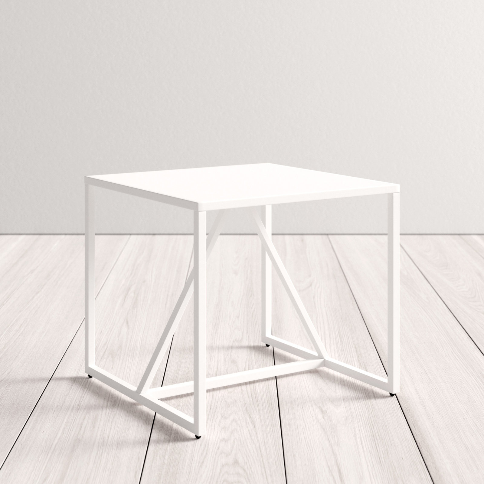 Strut End Table, White