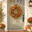 Couronne d'automne 24 po avec baies et feuilles de tournesol pour porte d'entrée