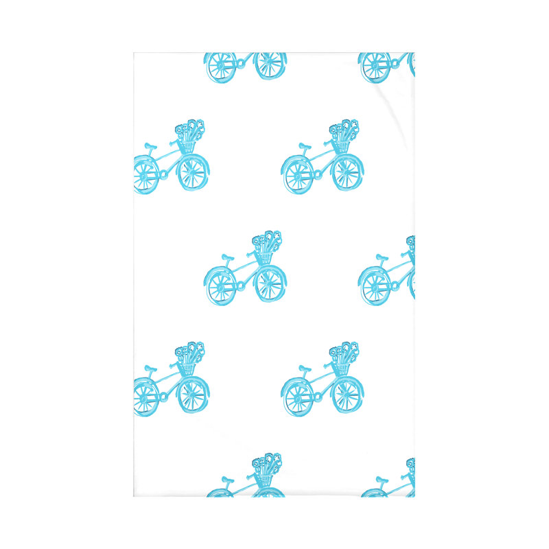 Jeté polaire Bicyclettes, L 60 po x l 50 po x P 0,5 po, Turquoise